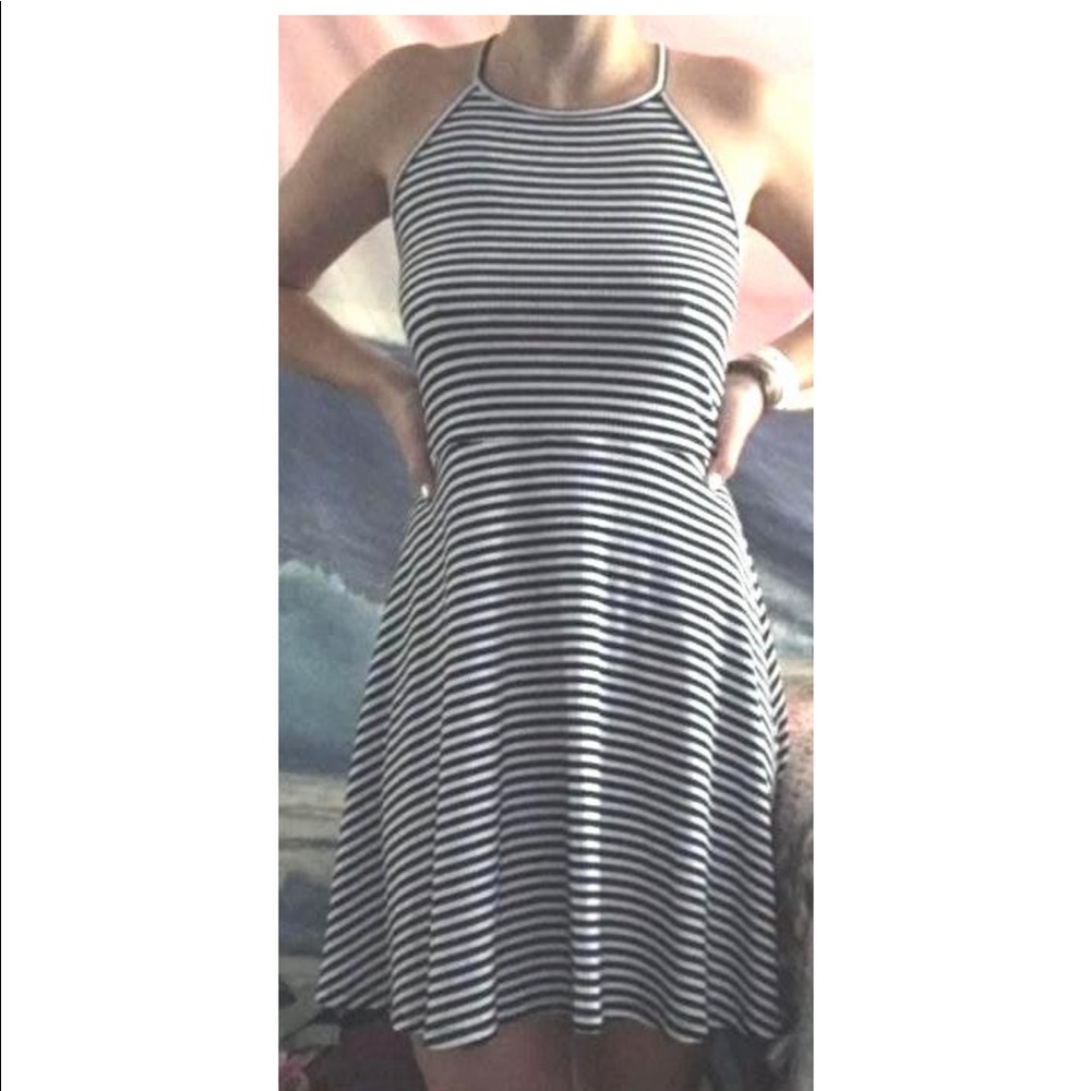 Black and white stripped dress